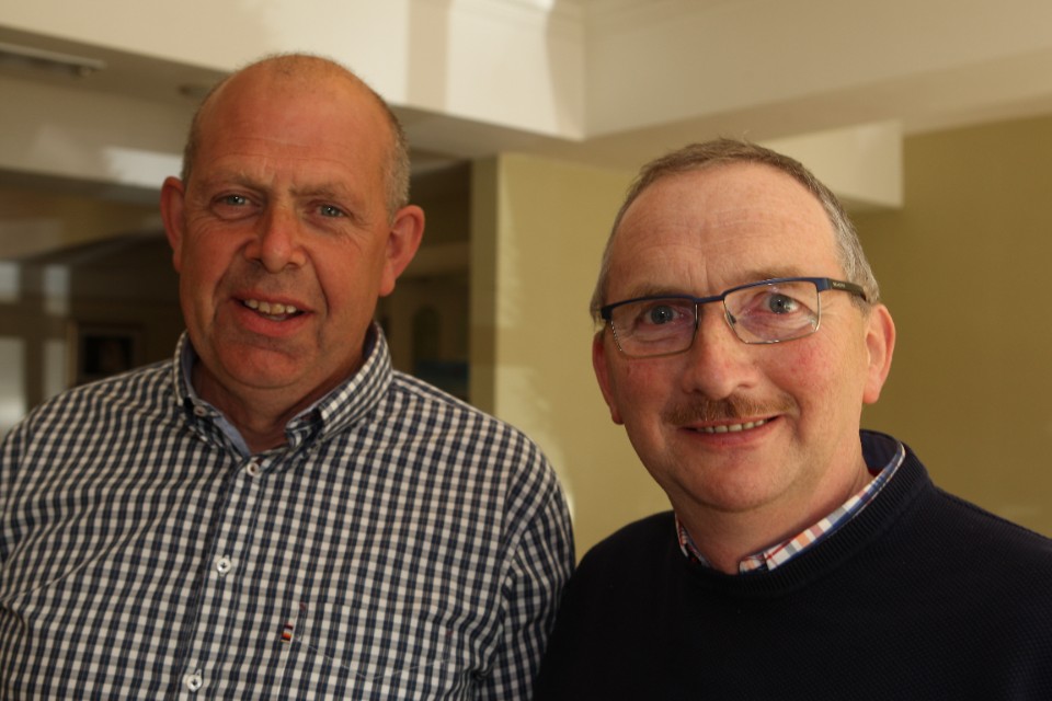 John Bell and Isaac Crilly pictured at last week’s IGA Sheep Conference. Photo: John Caffery