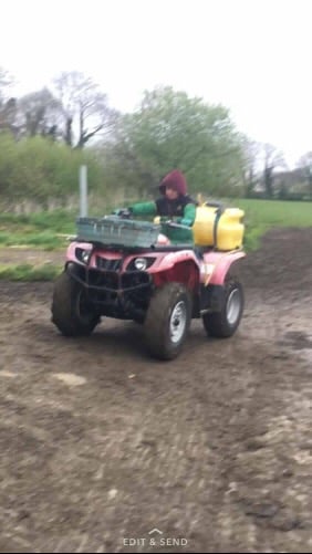 The Yamaha 350 quad was stolen at some stage last night or early this morning