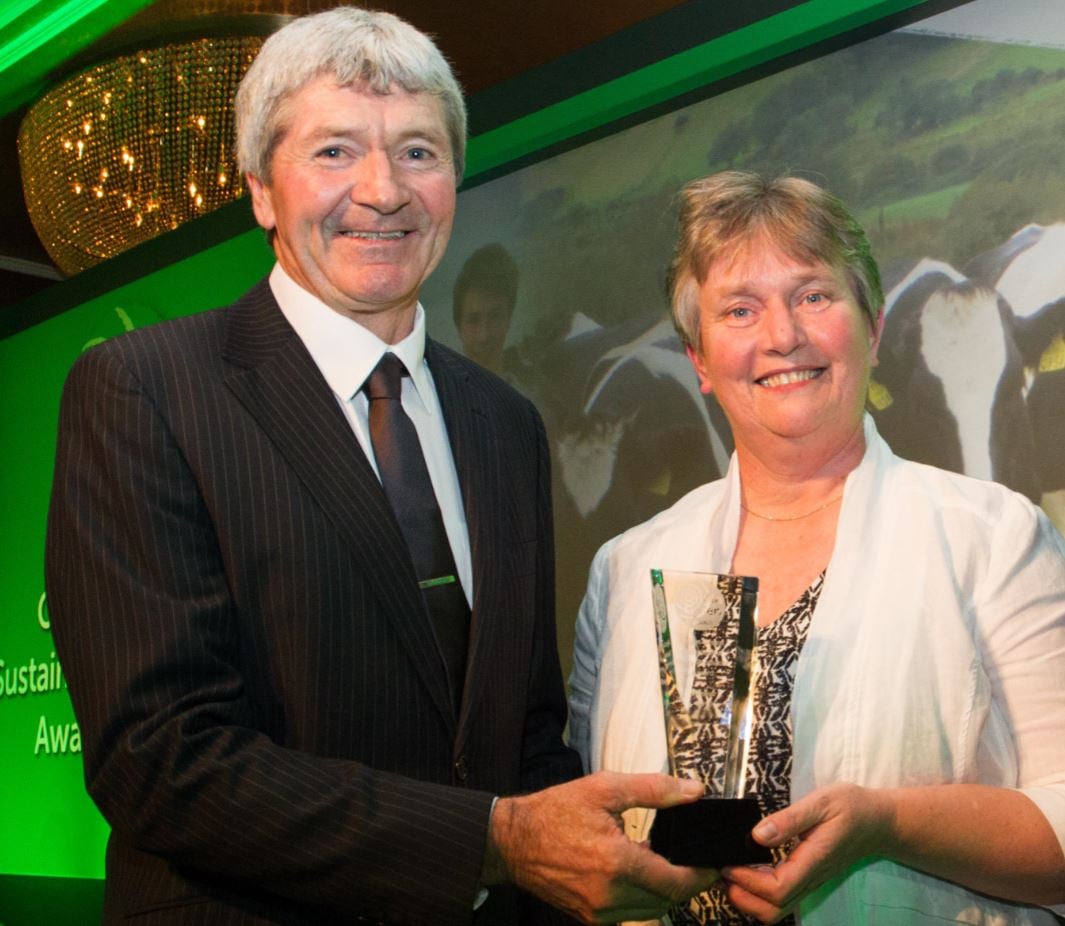 John Joe and Theresa O’Sullivan pictured in October 2016 at the Bord Bia Origin Green Producer Awards, when they were winners of the small/medium herd category