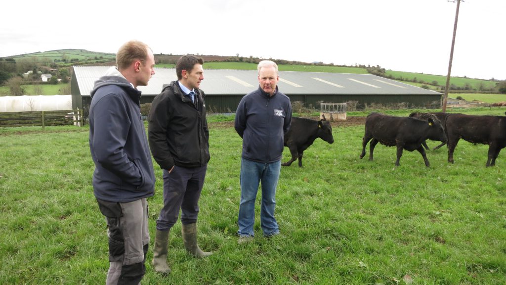 Joe Burke from Bord Bia (centre) is pictured with Origin Green award-winning farmers Thomas and Paddy Redmond, Craanford, Gorey, Co. Wexford