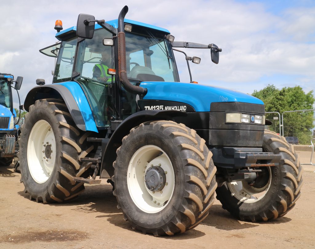 If she’s not ‘blue’ she just won’t do: A very nice New Holland TM135 (Range Command) went under the hammer at €15,925