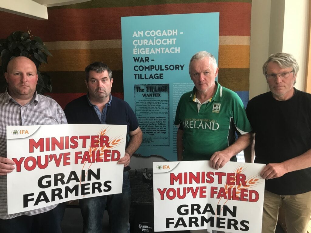 (L-R): Peter Lynch, Kieran McEvoy, Liam Dunne and James Hill at the Department of Agriculture offices in Kildare Street.