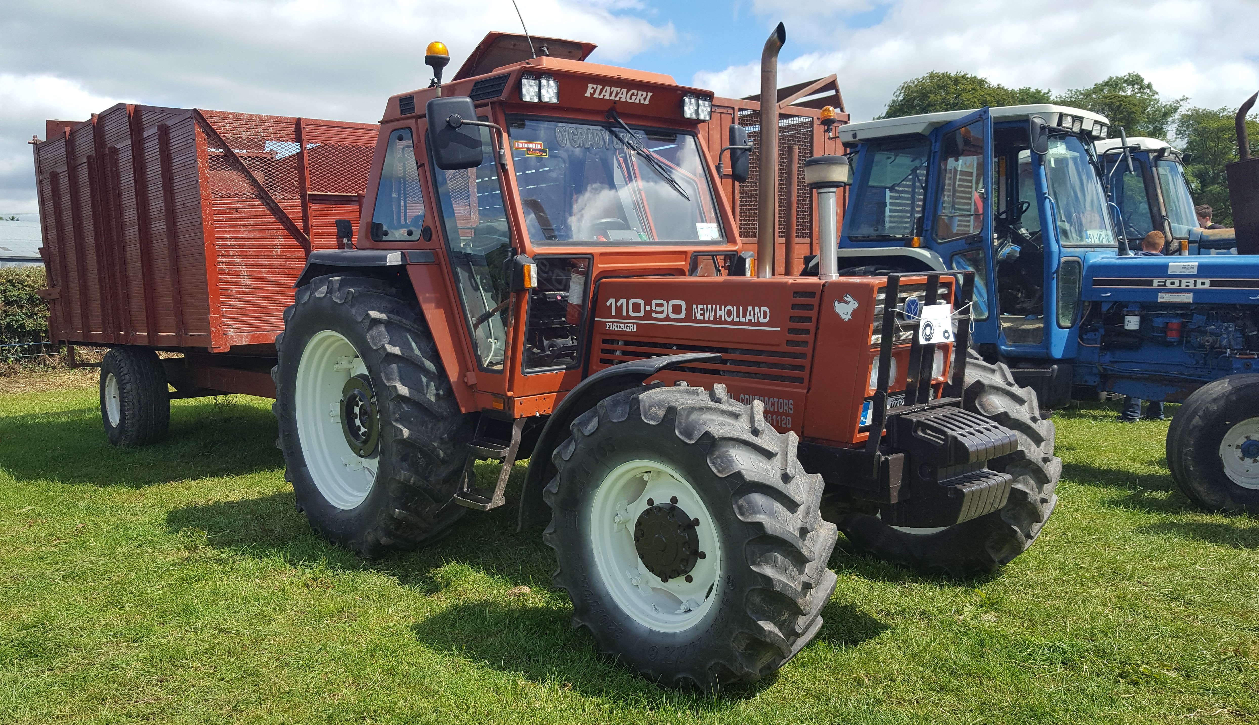 The now-famous Fiatagri (and later New Holland) 110-90 has practically achieved cult status in recent years. This example belongs to Grady Bros (agricultural contractors)