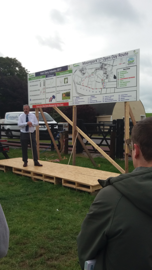 Pat Dillon speaking at the Moorepark open day