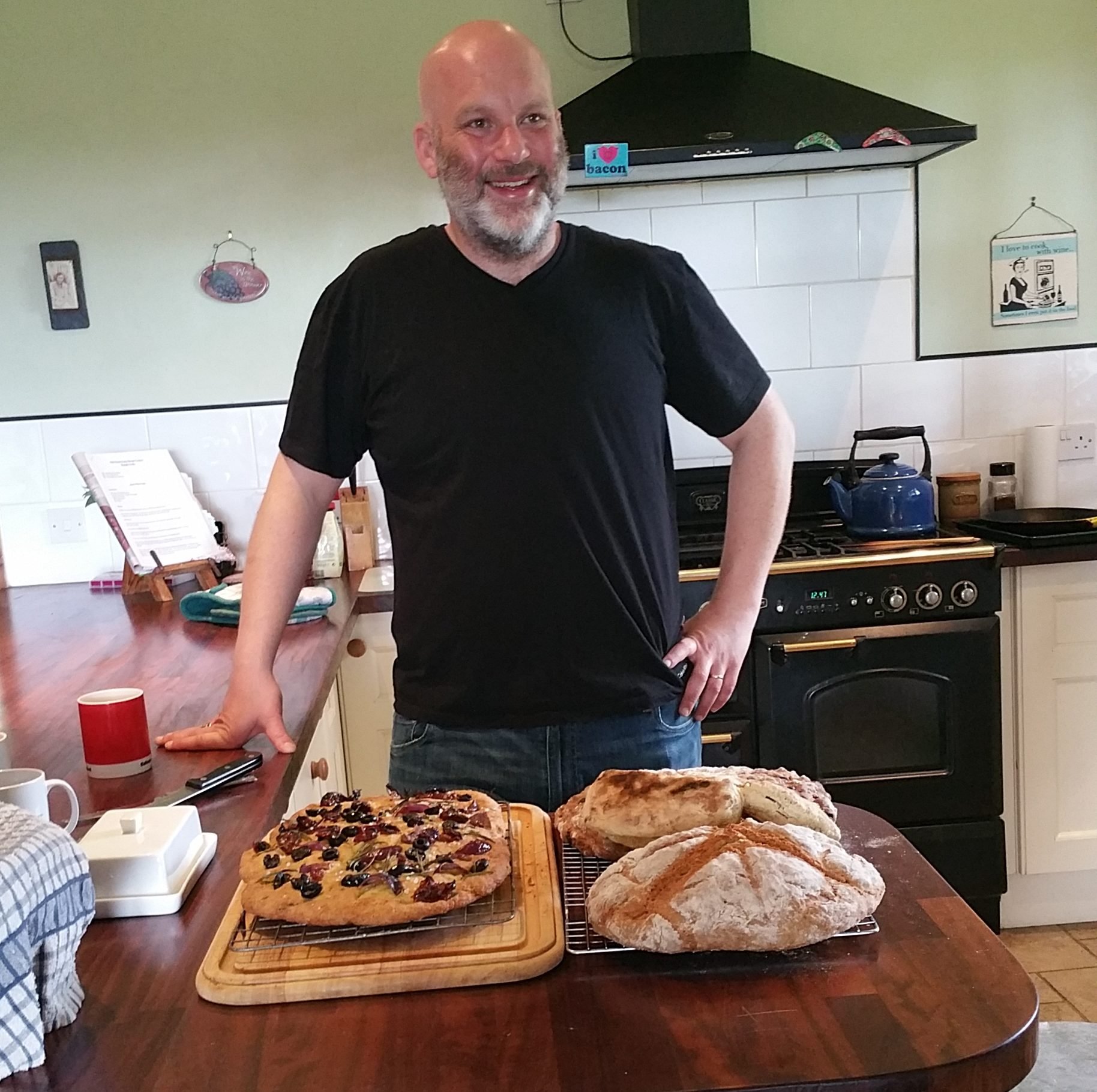 Scott Cronick from California at the bread making class