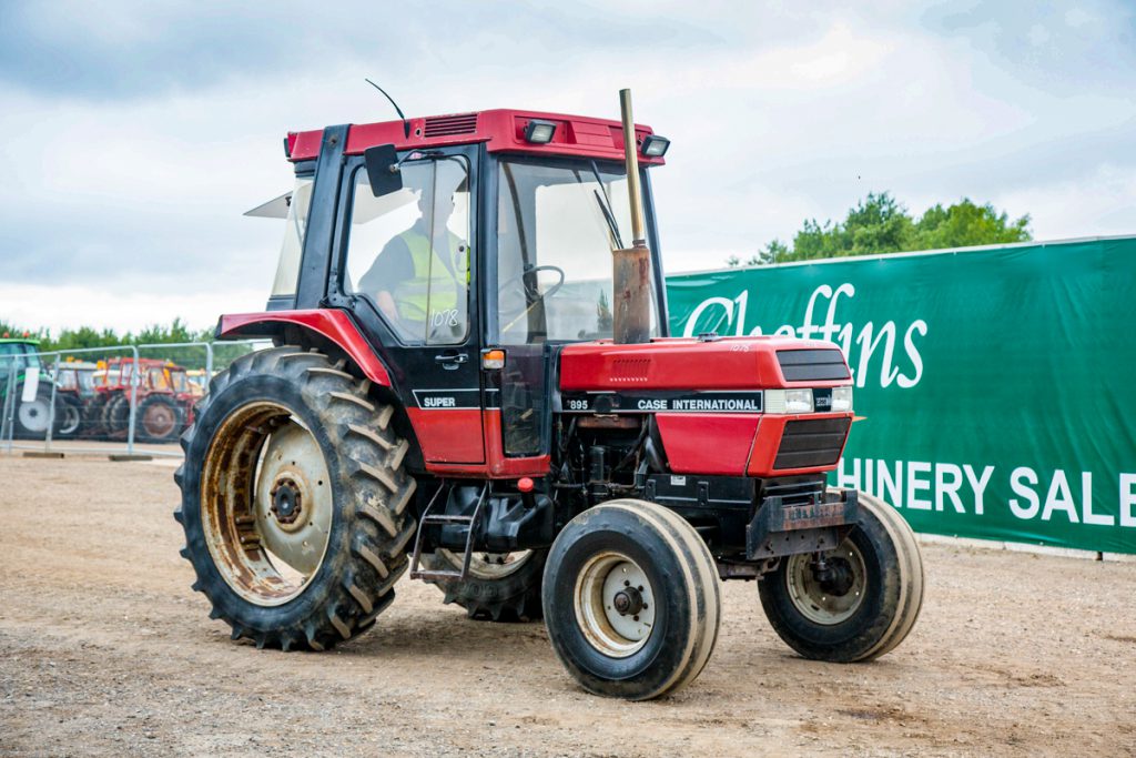 This aging but intact 1990 Case IH 895XL Super was showing 8,071 hours. It sold for £4,100