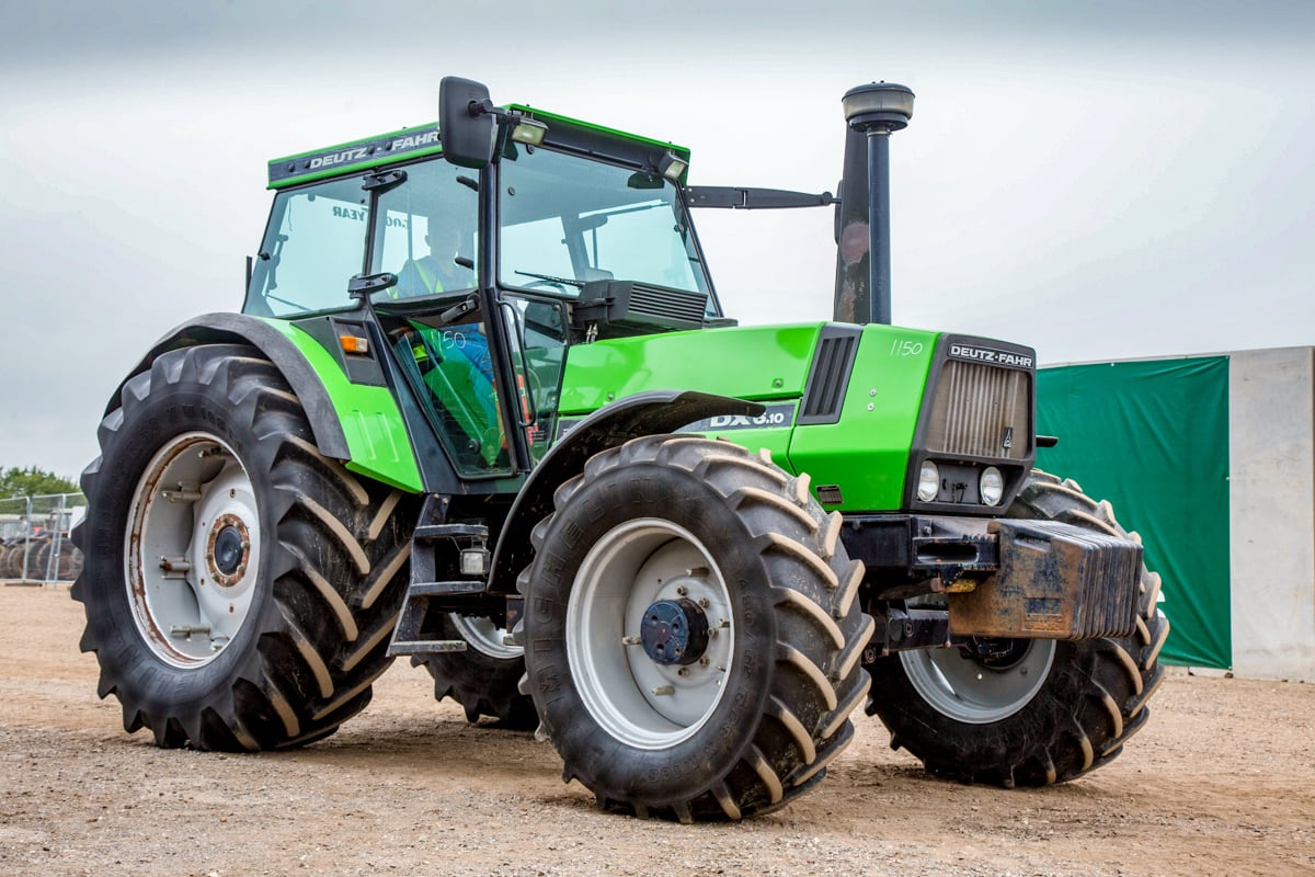 German classic: This 1989 Deutz-Fahr DX6.10 (with air-conditioning and front weights) was a one-owner tractor. It had just 2,127 “genuine” hours on the clock. It sold for a deserving £11,900