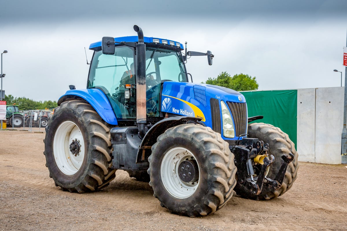 A reworked Case IH MX Magnum in ‘blue’ clothes: This powerful 2002 New Holland TG255 had 6,275 hours under its belt. It didn’t sell
