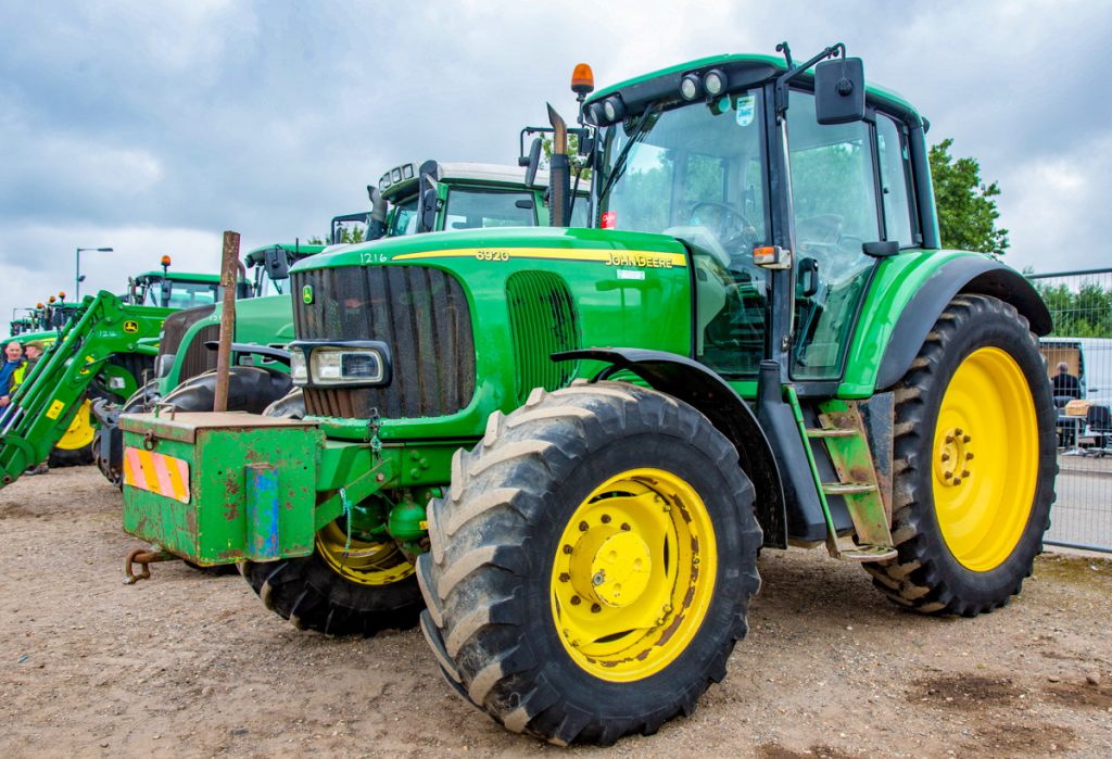 Off-farm condition: This 2002 John Deere 6920 was showing 5,709 hours and certainly needed new front tyres. It sold for just £16,000