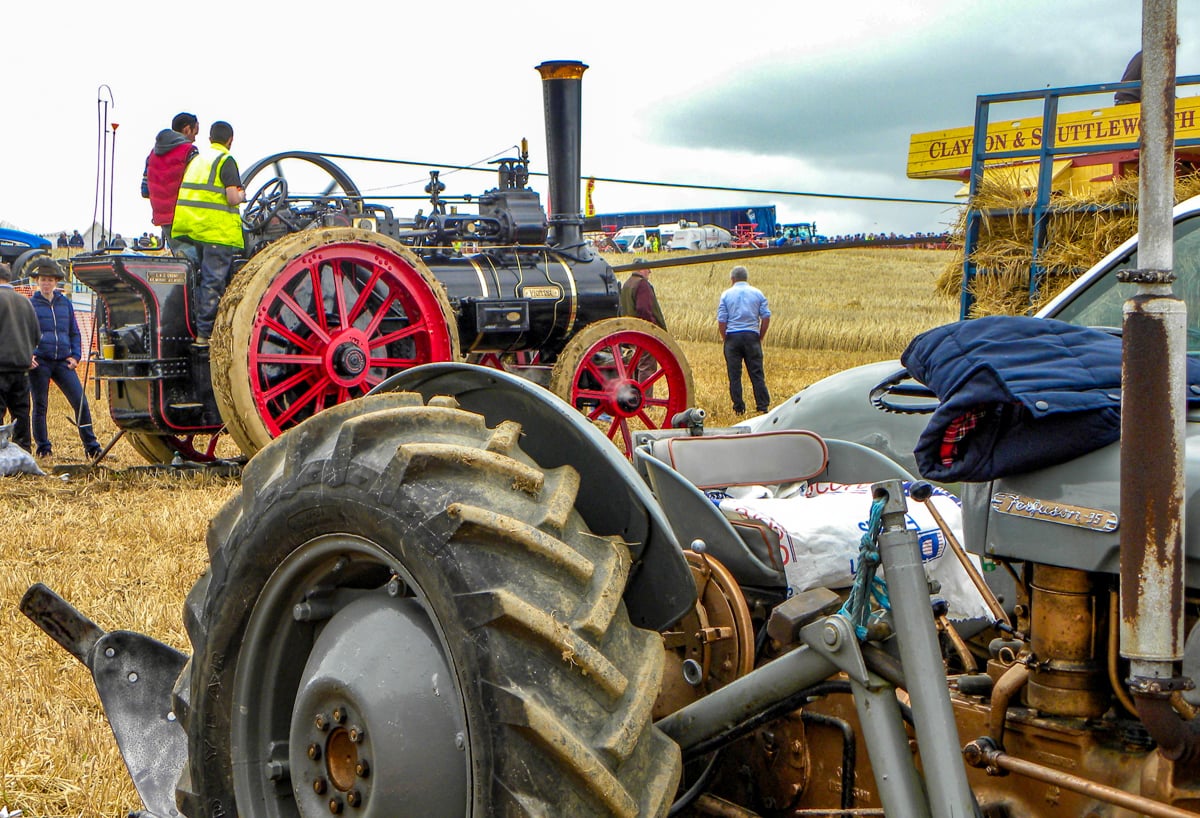 This steam engine provided the muscle for the thrashing demonstration. This spectacle was central to proceedings; it formed a fitting backdrop for the combines as they tackled their respective tasks. The silage harvesting demonstration took place later, with the roar of the modern harvesters drawing spectators from one side of the site to the other