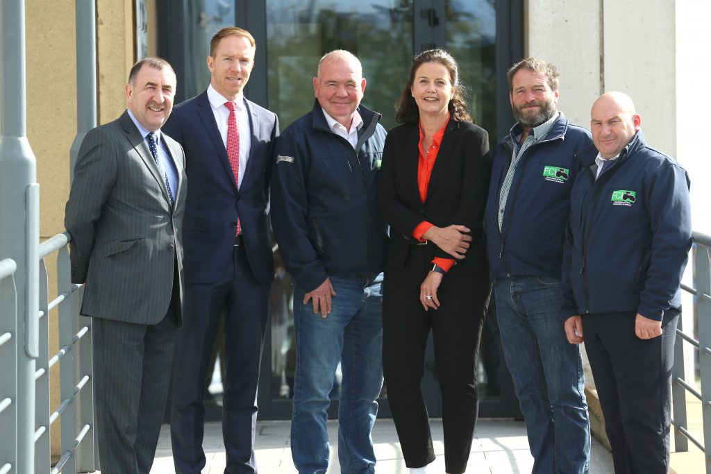 Michael Moroney, CEO of FCI; Patrick Carey, FBD; Peter Farrelly, FCI Secretary; Fiona Muldoon, CEO of FBD Insurance; Norman Egar, FCI Vice-chairman; and Richard White, National Chairman, FCI. Image source: Finbarr O’Rourke