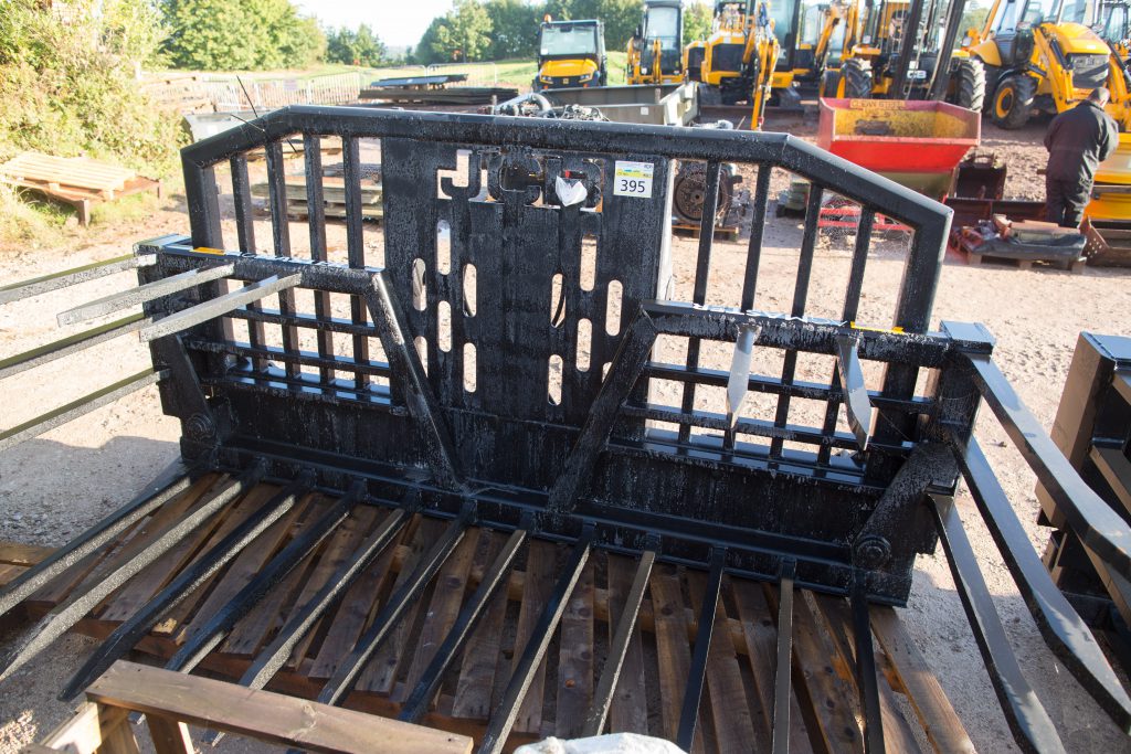 This used JCB folding silage fork, to suit a 434 loading shovel, sold for £4,800 excluding VAT