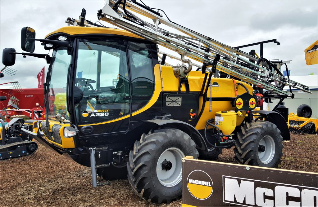 McConnel is showing its first ever self-propelled crop sprayer at this year’s event. The ‘low-ground pressure’ Agribuggy A280 is designed and built by McConnel’s sister company – sprayer specialist Kellands. Kellands is known not only for the Agribuggy, which it has built and sold for some time, but also for machines such as the Multidrive – a multi-purpose load carrier that is often configured as a high-capacity, self-propelled sprayer or fertiliser spreader
