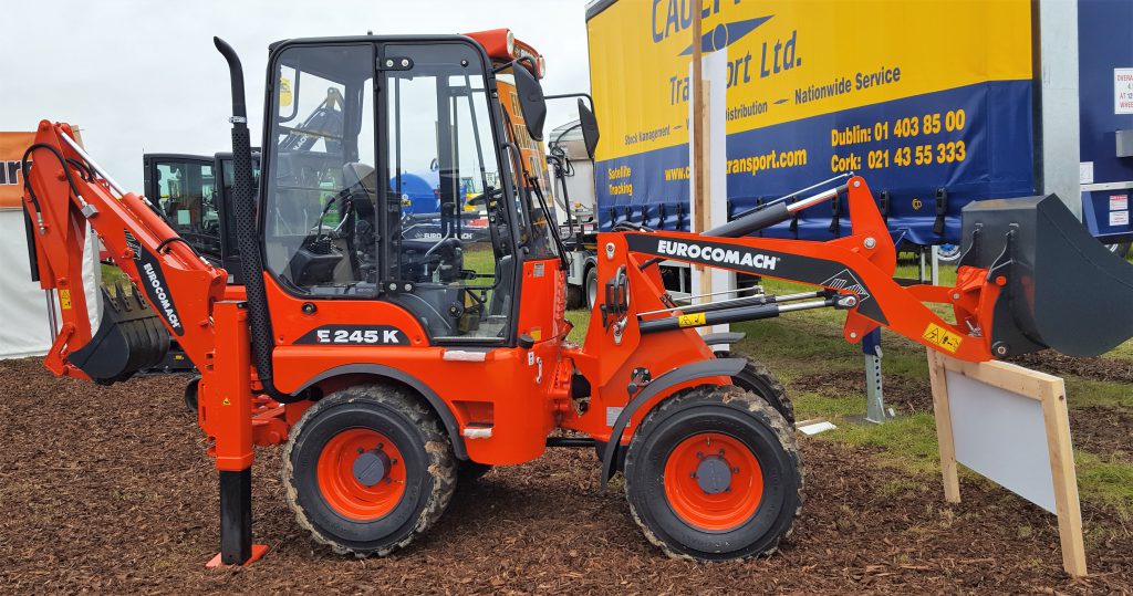 MG Plant &amp; Machinery Sales is the exclusive Irish dealer for Eurocomach equipment – covering both north and south of the border. This E 245 K is home to a 4-cylinder, 48hp Kubota engine, which is mated to a hydrostatic drive system. This pint-sized backhoe loader has an operating capacity (for its front loader) of 1.6t