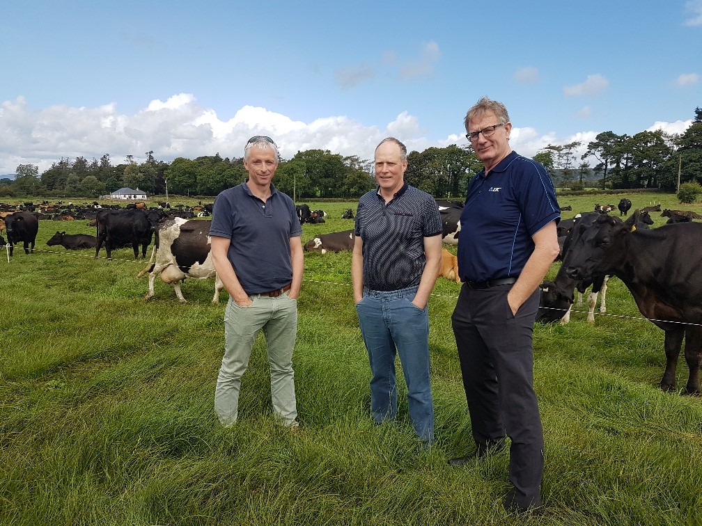 Richard Spelman, Chief Scientist at LIC; Pat Ryan, LIC Customer and farmer from Waterford; and Timothy Bunnett, LIC Europe Sales Operations Manager