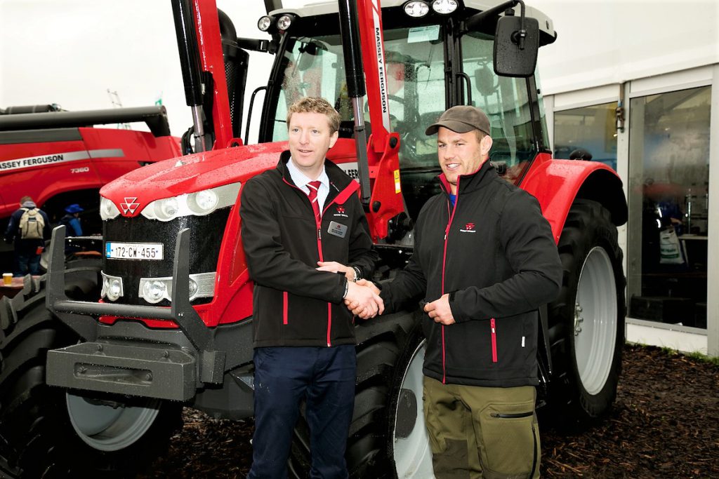 Massey Ferguson’s William Judge (left) pictured with rugby player Sean O’Brien