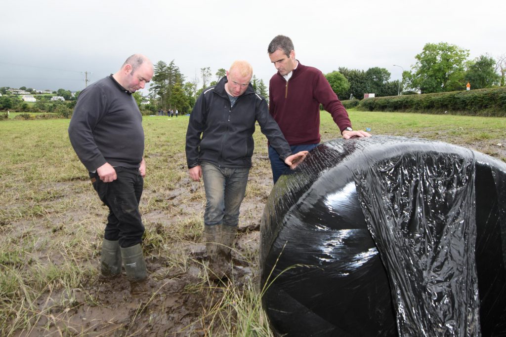 IFA National President, Joe Healy, visits IFA members’ farms damaged by flooding in Inishowen. Image source: Clive Wasson