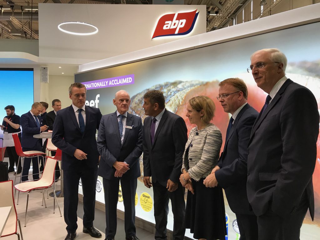 Martin Kane, ABP; Larry Goodman, ABP; Andrew Doyle TD; Tara McCarthy, Bord Bia; Frank Stephenson, ABP; and Micheal Collins, Ireland’s ambassador to Germany. Image source: Fennell Photography