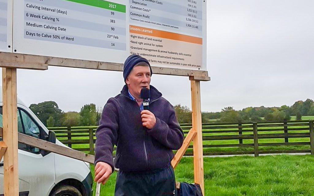 Ciaran Kavanagh speaking at the farm walk