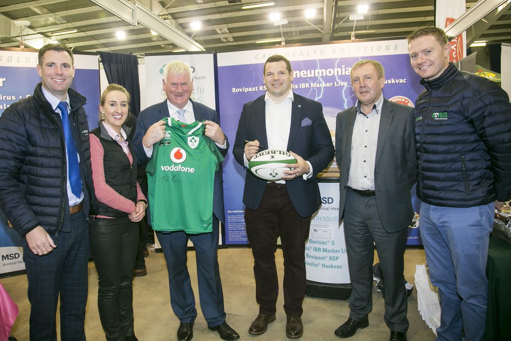 Shane Naughton and Sarah Campbell, MSD; John Kirby, show director; Mike Ross, former Irish rugby international; Minister for Agriculture, Michael Creed; and Willian Minchin, MSD
