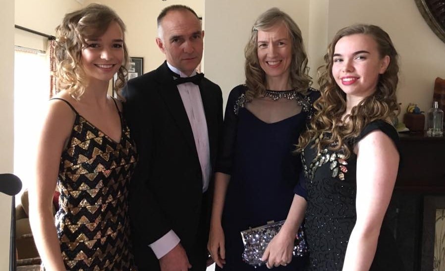 Alistair Sloss pictured with his wife Roberta and his two eldest daughters
