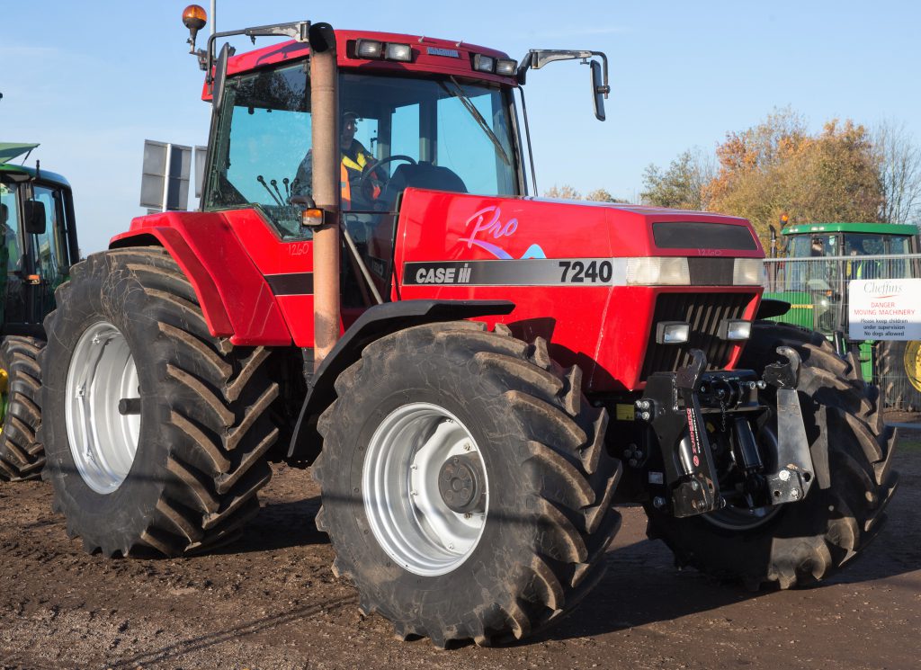 This 1997 Case IH 7240 Pro, with a front linkage/PTO and 8,500 hours showing, sold for £15,500
