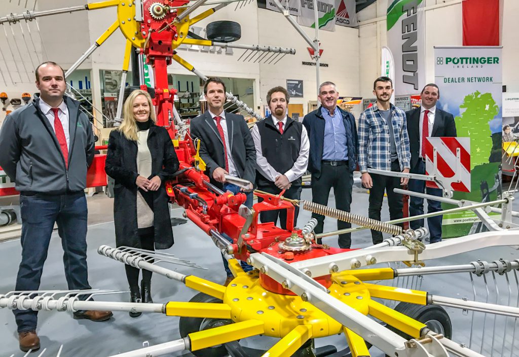 David Kelly, Pottinger Ireland’s service manager; Christine McAuliffe, O’Shea Agri; Paul Wilson, Pottinger Ireland’s territory manager; Padraig Brazil, Pottinger Ireland’s parts and logistics manager; Richard O’Shea, O’Shea Agri; Richard O’Shea (junior), O’Shea Agri; Diarmuid Claridge, Pottinger Ireland’s general manager