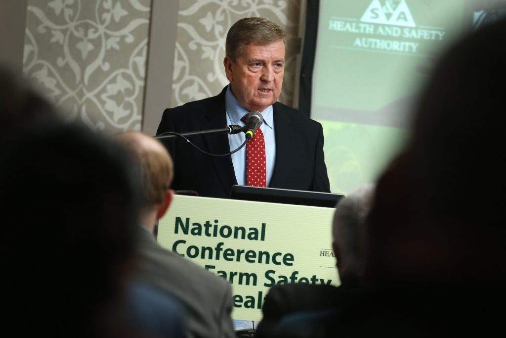 Minister of State for Trade, Employment, Business, EU Digital Single Market and Data Protection, Pat Breen speaking at the National Conference on Farm Safety and Health. Image source: Finbarr O’Rourke