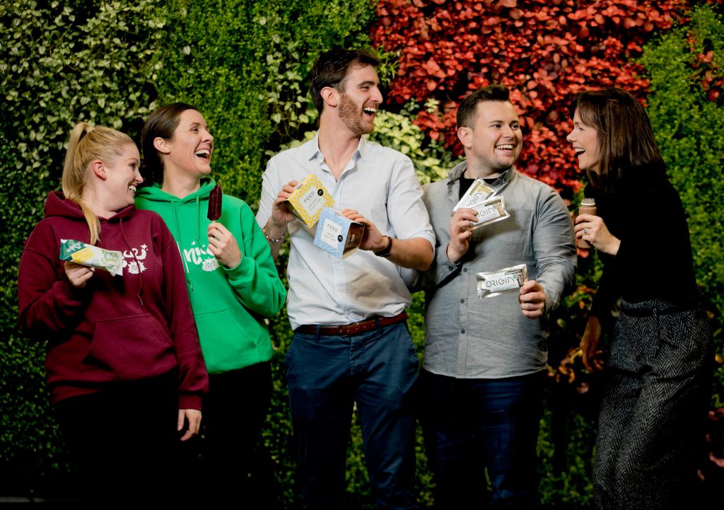 Broderick and Trin O’Neill, Wellnice Foods; Shane Ryan, FEED; Niall Harty, Origin Clean Protein Bars; and Leonie Lynch, Juspy representing four new food companies from Limerick who have been selected to take part in Food Works 2018