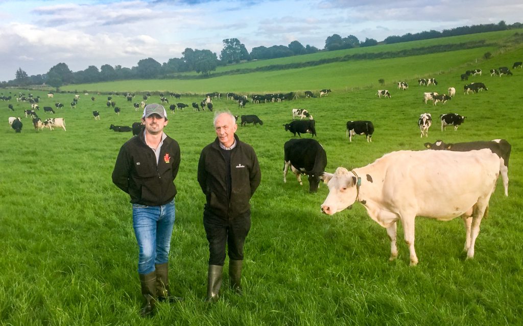 Ed and James Payne pictured on their farm prior to closing