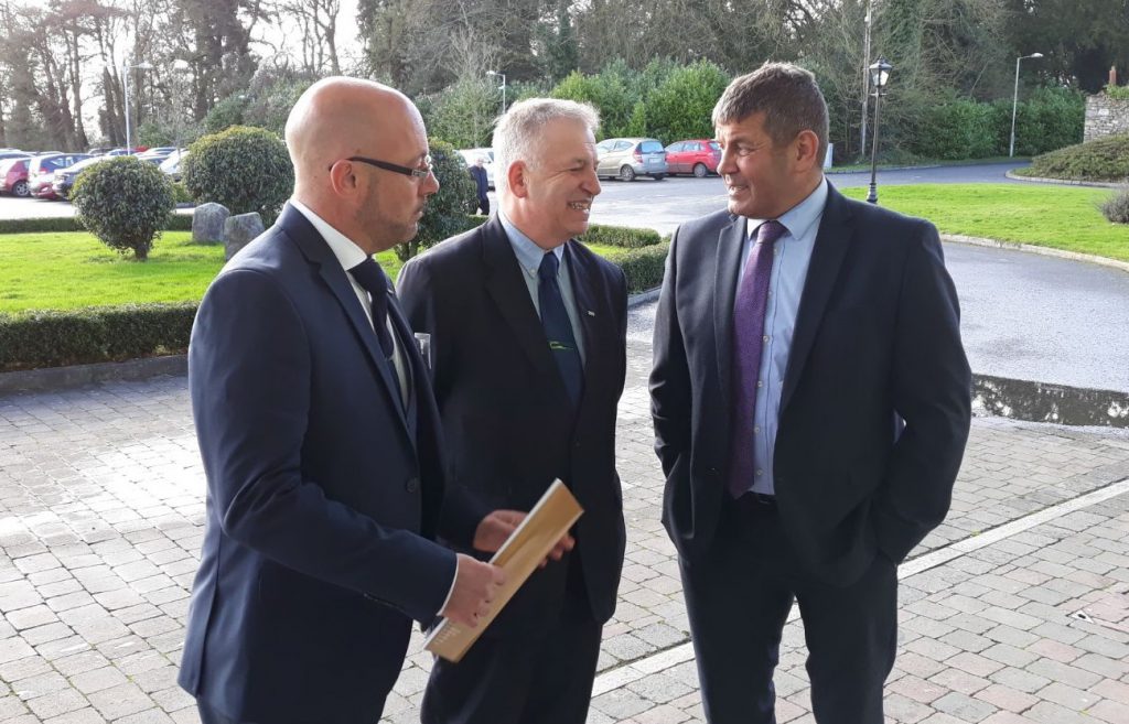 John Spink (Teagasc); Gerry Boyle (Teagasc director); Andrew Doyle TD, Minister of State at the Department of Agriculture, Food and the Marine