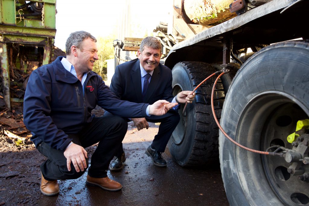 Gerry McMorrow displaying the VTP to Minister Doyle