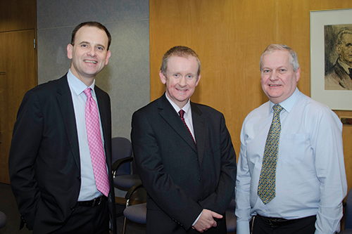 Denis McMahon pictured centre