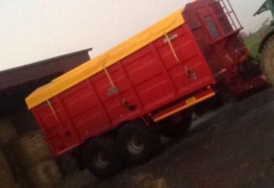 It is believed that the thieves failed in a bid to unhitch the trailer from the tractor