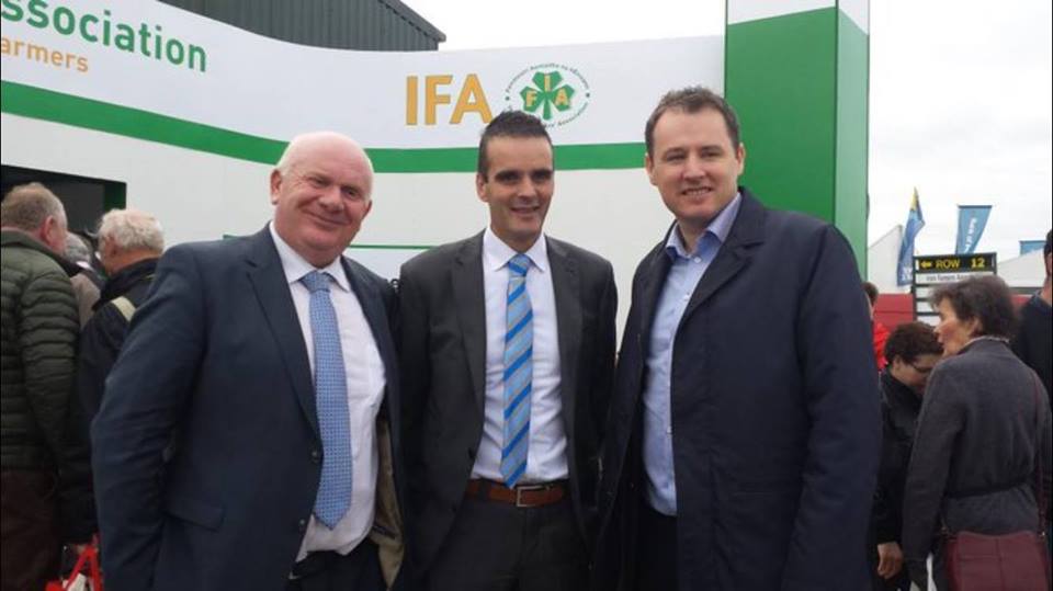Jackie Cahill, Fianna Fail, pictured with Joe Healy, president of the Irish Farmers’ Association, and Charlie McConalogue, Fianna Fail spokesperson on agriculture