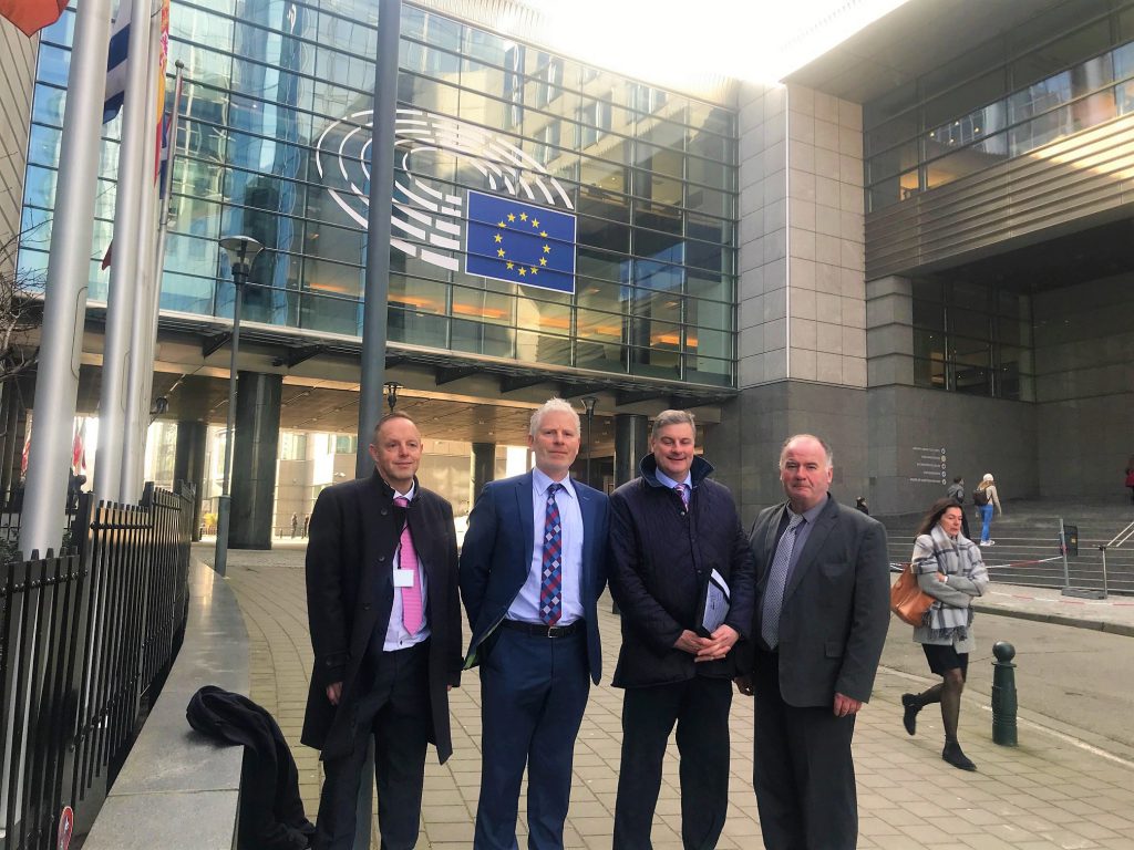 ICSA delegation outside European Parliament