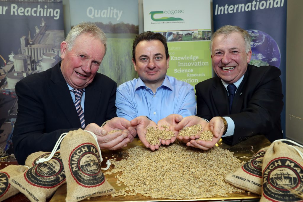 L-R: Richard Kennedy, deputy president of the IFA; Peter Nallen, group chief operations officer at Boortmalt; and Prof. Gerry Boyle, director of Teagasc