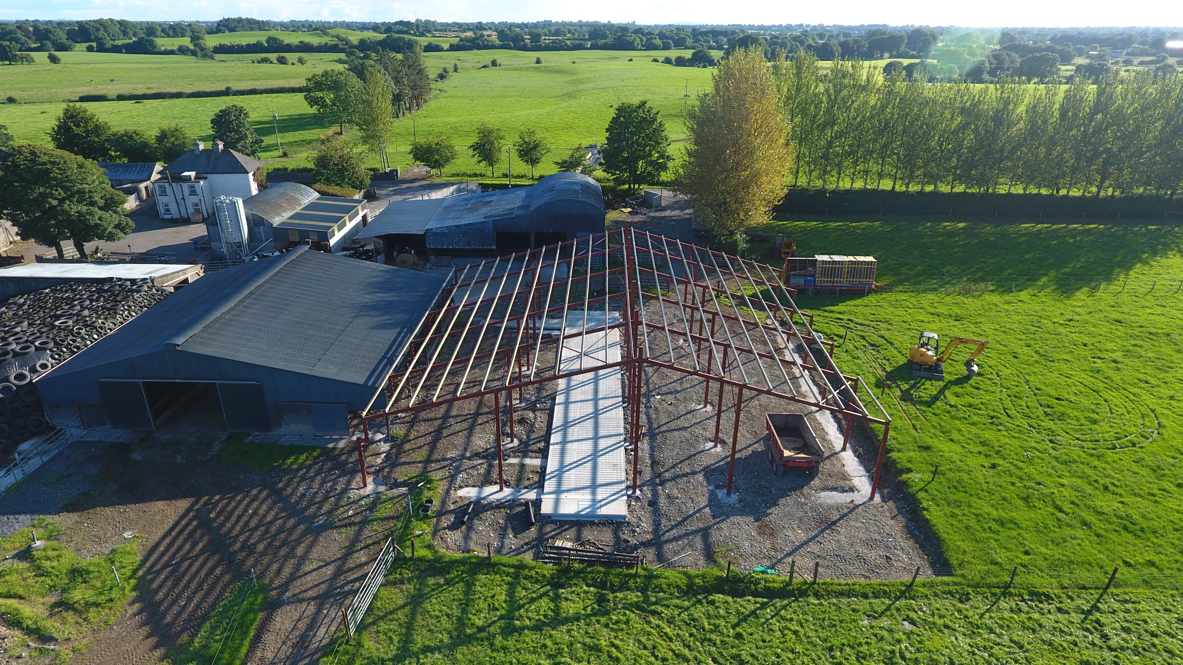 The shed during construction