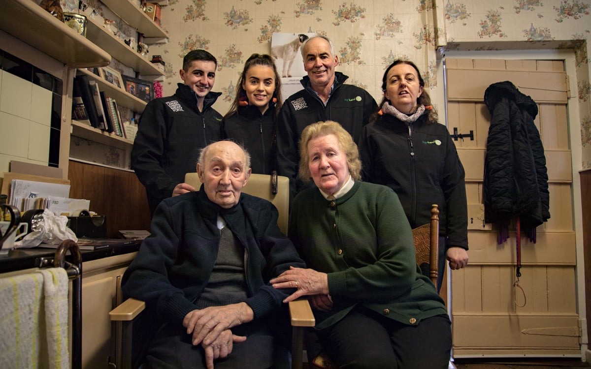 The three generations of the Fagan family at their home