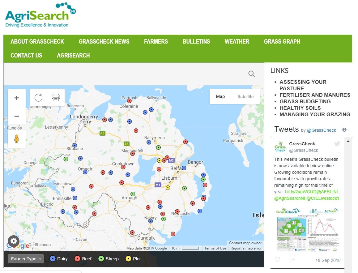GrassCheck’s network of farms are spread across every corner of Northern Ireland and cover each of the region’s main agricultural sectors