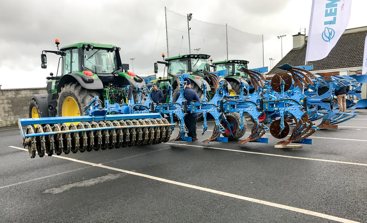 A Lemken EurOpal 8 plough, fitted with a FixPack press, at the recent Lemken exhibtion