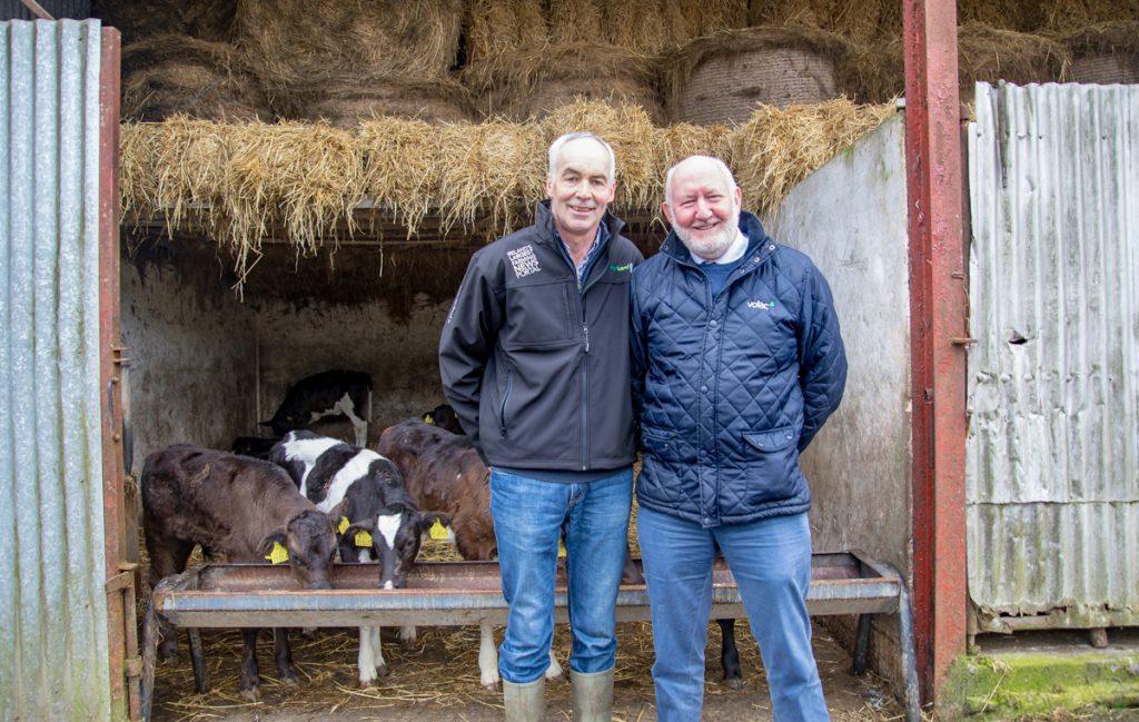 Pat Cahill from Volac, which is providing Ecosyl silage additive, pictured with Tommy