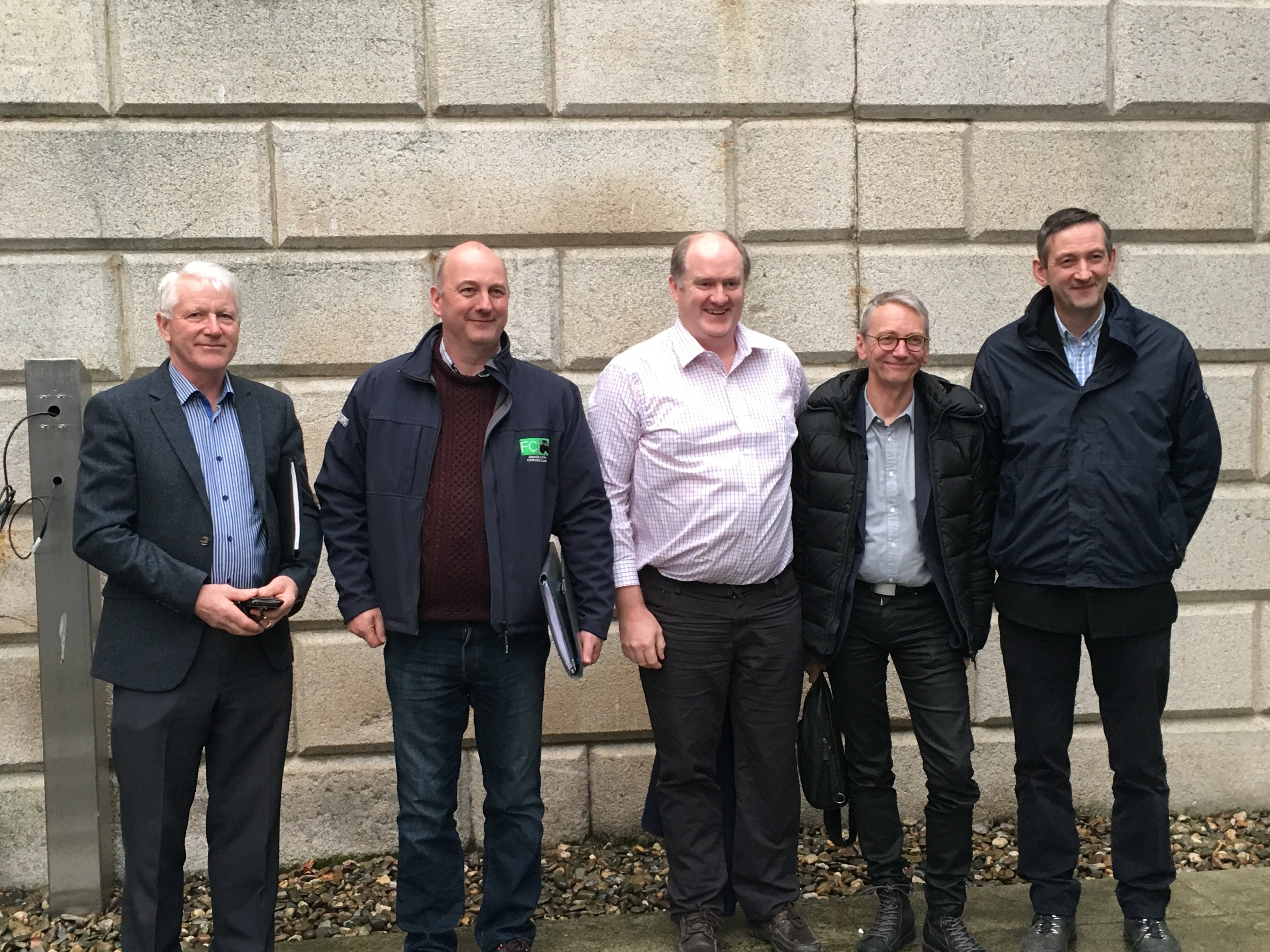 L-R: Vincent Nally, Irish Rural Link; Shane Nolan, the Association of Farm and Forestry Contractors in Ireland (FCI); Peter Gohery, Embrace FARM; Prof. Peter Lundqvist from Sweden; and Jim Dockery, Farm Relief Services (FRS)