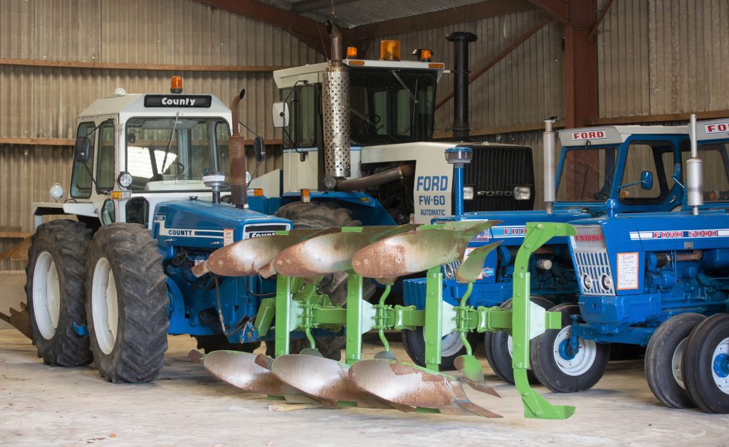 A glimpse inside the shed, showing a sample of Paul Cable’s 38-strong tractor collection