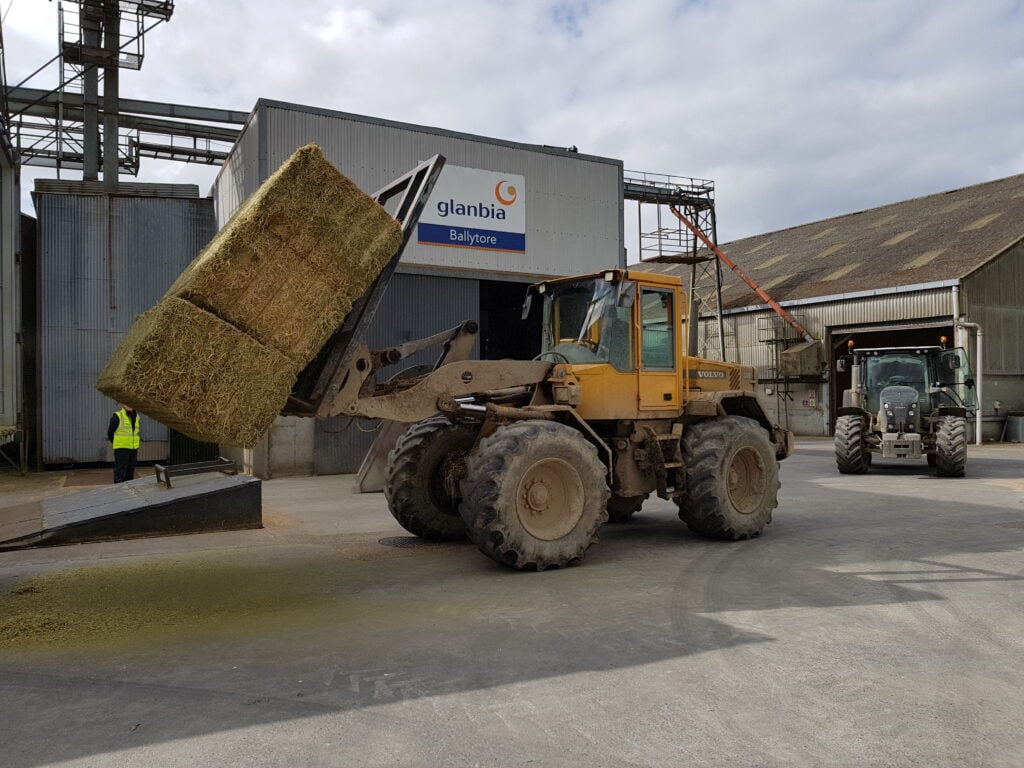 Alfalfa being delivered to Glanbia Ireland’s branch in Ballytore, Co. Kildare