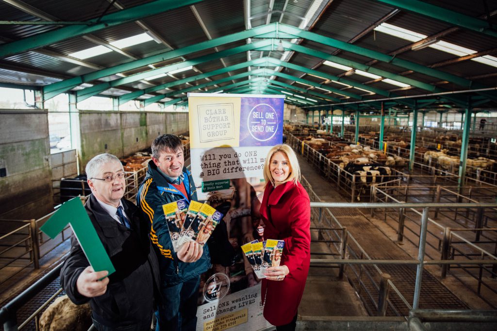 L-R: Martin McNamara, Ennis Mart manager; John Fitzgerald; and Niamh Mulqueen of Bothar. Image source: Brian Arthur