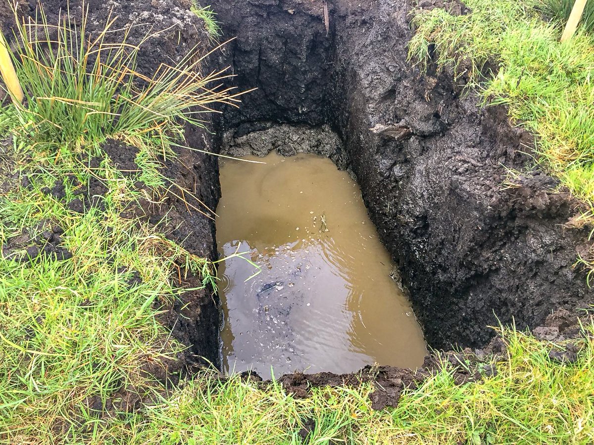 A test pit was dug to identify what type of drainage system was required