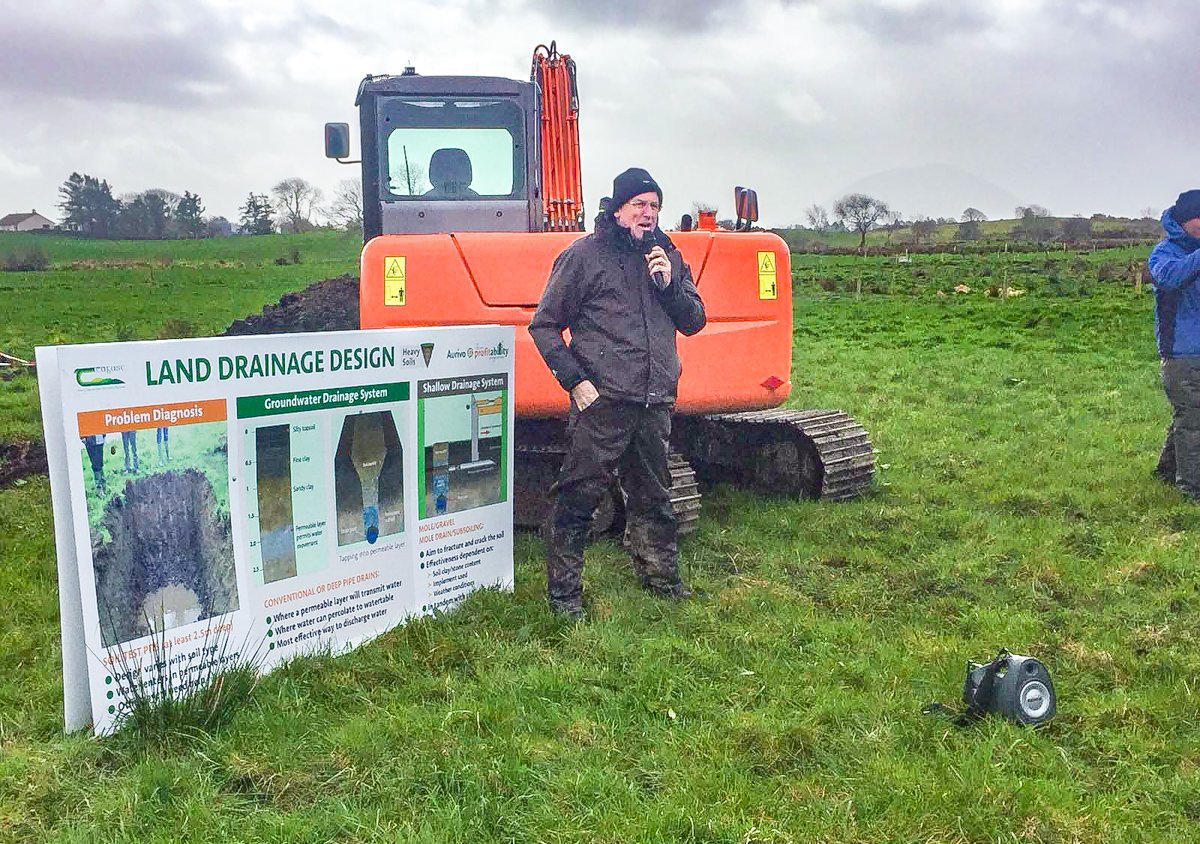 James O’Loughlin speaking at the Aurivo Farm Profitability Programme farm walk on Padraig Staunton’s farm