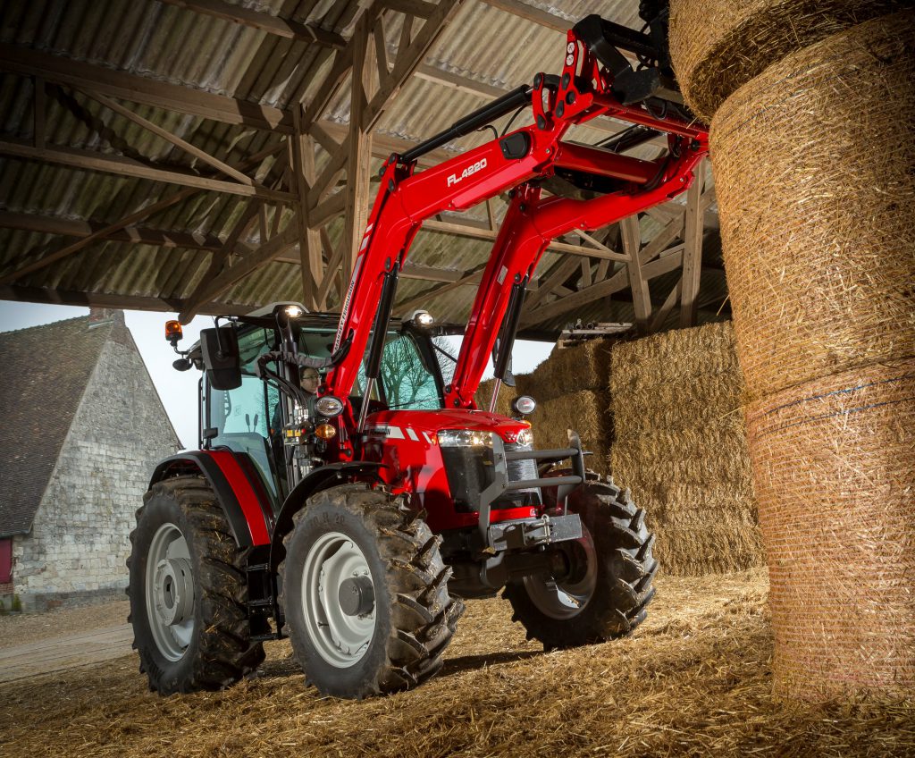 A Massey Ferguson 5711 Dyna-4 in action