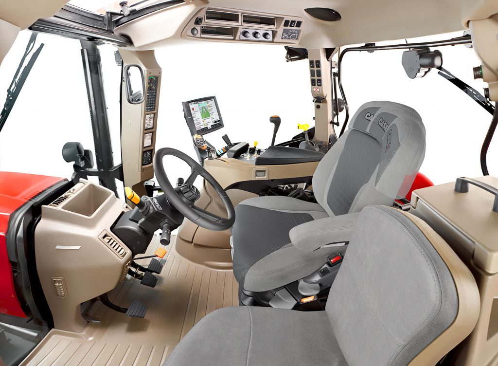 Inside the cab of a Case IH Maxxum 145 Multicontroller
